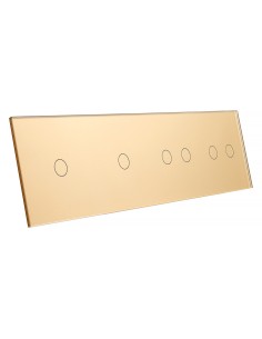 Poczwórny panel szklany LIVOLO 701122 Złoty