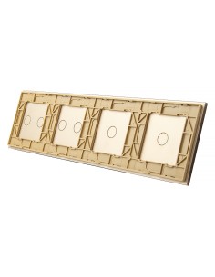 Poczwórny panel szklany LIVOLO 701122 Złoty