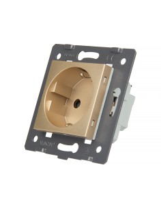 Gniazdo 230V 16A z włącznikiem dotykowym potrójnym LIVOLO 70111G Złoty