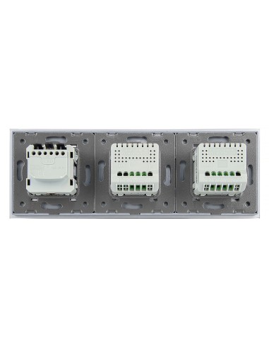 Włącznik dotykowy Livolo potrójny 2+1 z gniazdkiem hermetycznym