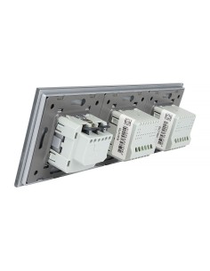 Włącznik dotykowy Livolo potrójny 2+1 z gniazdkiem hermetycznym