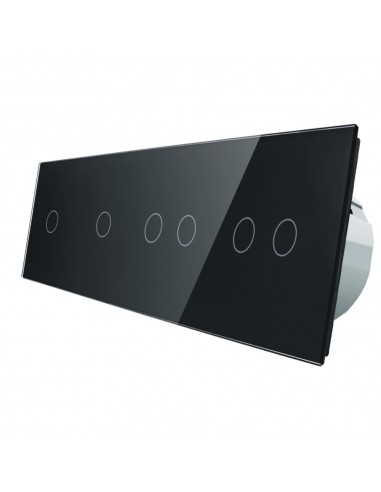 Włącznik dotykowy sześciokrotny (1+1+2+2) LIVOLO VL-C701122 Czarny