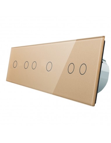 Włącznik dotykowy sześciokrotny (1+2+1+2) LIVOLO VL-C701212 Złoty