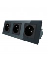 Gniazdo potrójne z bolcem 3x230V 16A LIVOLO  Czarny