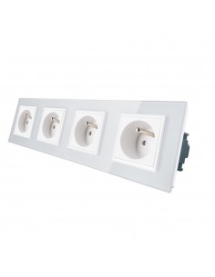 LIVOLO Gniazdo wtykowe poczwórne z bolcem| Biały
