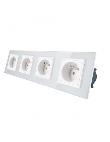 LIVOLO Gniazdo wtykowe poczwórne z bolcem| Biały LIVOLO Gniazdo wtykowe poczwórne z bolcem| Biały