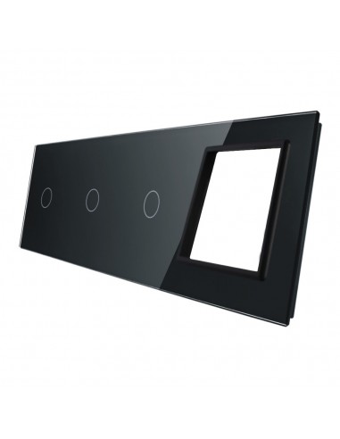 Poczwórny panel szklany LIVOLO 70111G Czarny