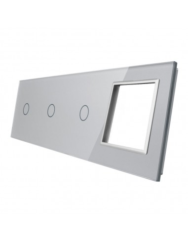 Poczwórny panel szklany LIVOLO 70111G Szary