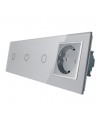 Gniazdo 230V 16A z włącznikiem dotykowym potrójnym LIVOLO 70111G Szary