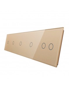 Pięciokrotny panel szklany LIVOLO 7011112 Szampański