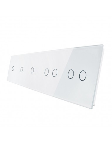 Pięciokrotny panel szklany LIVOLO 7011122 Biały Pięciokrotny panel szklany LIVOLO 7011122 Biały