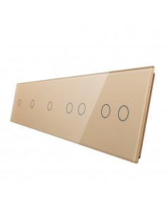 Pięciokrotny panel szklany LIVOLO 7011122 Szampański