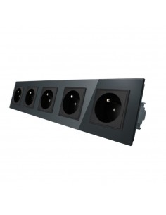 Gniazdo 5x230V z bolcem 16A LIVOLO Czarny