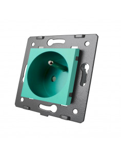 Moduł gniazda elektrycznego z bolcem 16A - 230V LIVOLO Zielony
