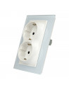 Podwójne gniazdo wtykowe Livolo do jednej puszki 230V 16A Biały