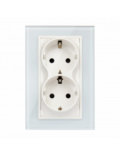 Podwójne gniazdo wtykowe Livolo do jednej puszki 230V 16A Biały