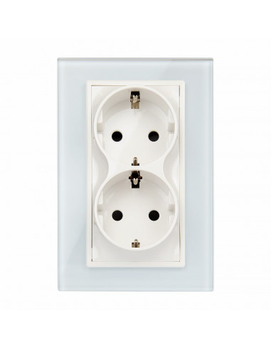 Podwójne gniazdo wtykowe Livolo do jednej puszki 230V 16A Biały