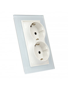 Podwójne gniazdo wtykowe Livolo do jednej puszki 230V 16A Biały