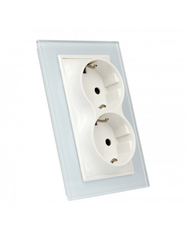 Podwójne gniazdo wtykowe Livolo do jednej puszki 230V 16A Biały