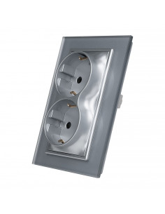 Gniazdko podwójne do jednej puszki