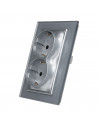 Podwójne gniazdo wtykowe Livolo do jednej puszki 230V 16A Szary