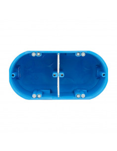 Puszka instalacyjna 2x60mm do G/K i pustych ścian Niebieska