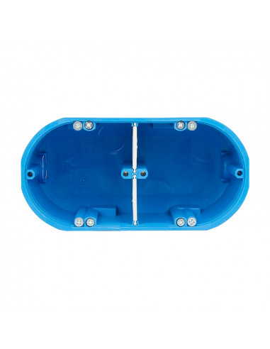 Puszka instalacyjna 2x60mm do G/K i pustych ścian Niebieska