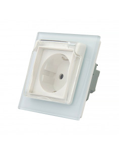 LIVOLO Gniazdo wtykowe pojedyncze + nakładka bryzgoszczelna| Biały