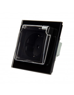 LIVOLO Gniazdo wtykowe pojedyncze + nakładka bryzgoszczelna| Czarny