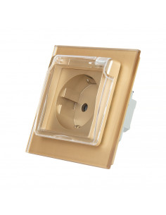 LIVOLO Gniazdo wtykowe pojedyncze + nakładka bryzgoszczelna| Szampański
