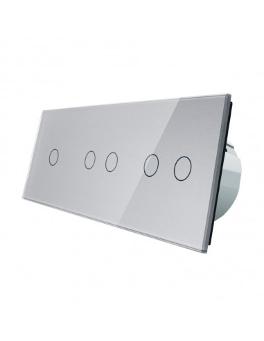 Włącznik dotykowy pięciokrotny (1+2+2) LIVOLO VL-C70122 Szary