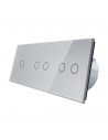 Włącznik dotykowy pięciokrotny (1+2+2) LIVOLO VL-C70122 Szary