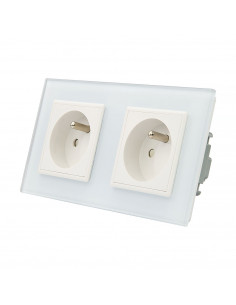 LIVOLO Gniazdo wtykowe podwójne z bolcem| Biały