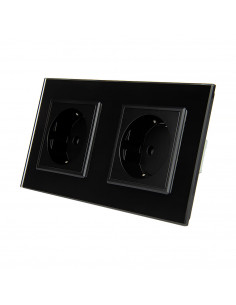 LIVOLO Gniazdo wtykowe podwójne | Czarny