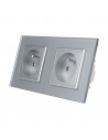 Gniazdo podwójne z bolcem 2x230V 16A LIVOLO Szary