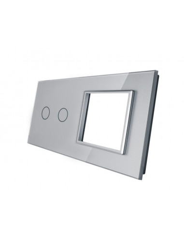 Podwójny panel szklany LIVOLO 702G Szary Outlet