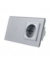 Gniazdo 230V 16A z włącznikiem dotykowym pojedynczym LIVOLO 701G Szary