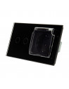 Gniazdo hermetyczne 230V 16A z włącznikiem dotykowym podwójnym LIVOLO  702GNW  Czarny