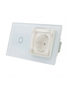 LIVOLO gniazdo hermetyczne + włącznik pojedynczy w jednym panelu | Biały