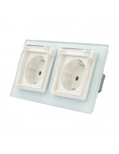 LIVOLO Gniazdo podwójne hermetyczne 2x230V / Biały