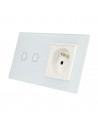Gniazdo z bolcem 230V 16A z włącznikiem dotykowym podwójnym LIVOLO 702G Biały