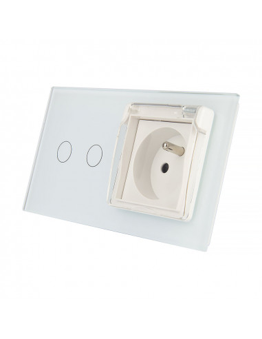 LIVOLO WŁĄCZNIK POD.+ GN. Z BOLCEM 230V + KLAPKA / biały LIVOLO WŁĄCZNIK POD.+ GN. Z BOLCEM 230V + KLAPKA / biały