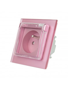 LIVOLO Gniazdo hermetyczne z bolcem 230V 16A / Różowy