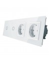 Włącznik dotykowy podwójny z dwoma gniazdkami LIVOLO VL-C7011GG Biały