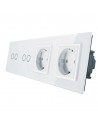2 Gniazda 230V 16A z włącznikiem dotykowym poczwórnym LIVOLO 7022GG Biały