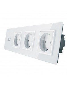 LIVOLO 3 gniazda + włącznik pojedynczy w jednym panelu | Biały