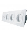 3 Gniazdo 230V 16A z włącznikiem dotykowym podwójnym LIVOLO 702GGG Biały