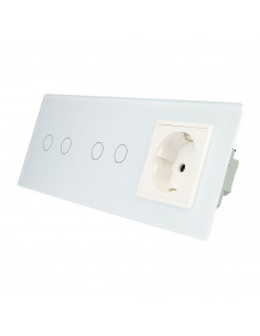 LIVOLO gniazdo + włącznik podwójny + podwójny w jednym panelu | Biały