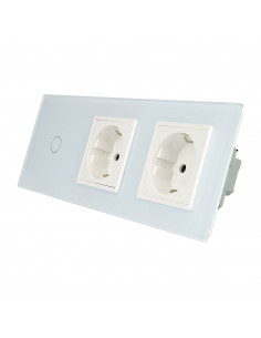 LIVOLO 2 gniazda + pojedynczy w jednym panelu | Biały