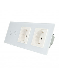 LIVOLO 2 gniazda + włącznik podwójny w jednym panelu | Biały